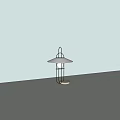 Modern Table Lamp Featuring White Lampshade Spherical Bulb And Black Metal Stand
