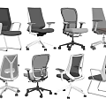 Modern Office Chairs Collection With Mesh Design Adjustable Features And Multiple Color Options 3d model