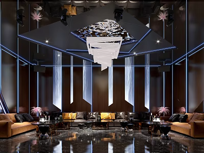 Luxurious KTV Interior With Plush Sofas Modern Lighting Advanced Sound Systems And Elegant Decor 3d model