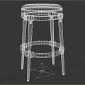 Modern Bar Stool With Brown Leather Seat Black Wooden Legs And Round Footrest