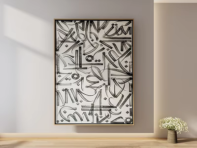 Modern Abstract Painting Decorative Painting Hanging Painting 3d model