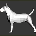 Low Poly Style Furniture Decorative Dog Model In Brown And White