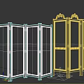 Traditional Wooden Room Divider With Intricate Carved Patterns And Folding Panels