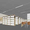 Modern Library Reading Area 3d model