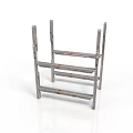Portable Folding Ladder With Sturdy Metal Frame Step Design For Home Outdoor Use