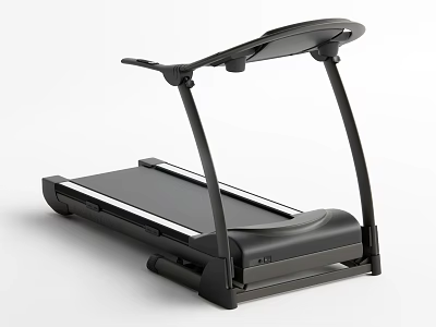 Durable Modern Treadmill For Home Fitness With Black Frame And Running Belt 3d model