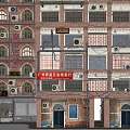 Guangzhou Commercial Street With Red Brick Buildings Air Conditioners And Hardware Wholesale Store