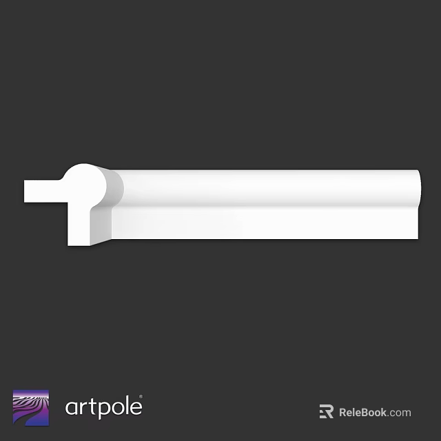 White Building Component With Curved Section And Right Angle Elongated Design 3d model 