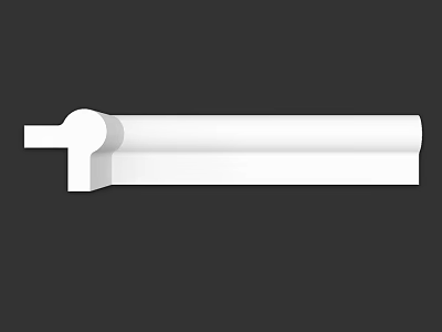 White Building Component With Curved Section And Right Angle Elongated Design 3d model