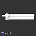 White Building Component With Curved Section And Right Angle Elongated Design