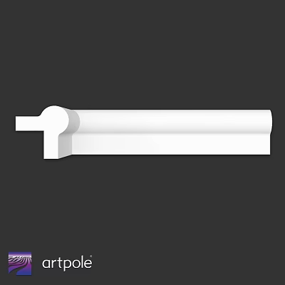 White Building Component With Curved Section And Right Angle Elongated Design 3d model