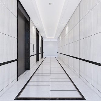 Style Elevator Aisle Corridor Public Area Features Office Building Elevator 3d model