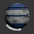 Metallic Sphere Device With Blue Surface Red Button And Silver Grille