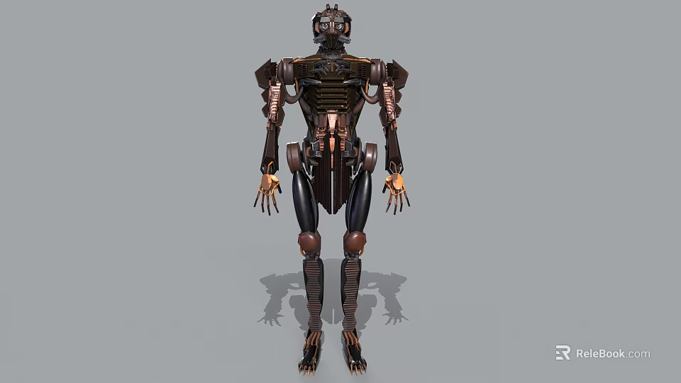 Game Movie Character Mechanical Robot With Detailed Metallic Structure And Humanoid Form 3d model 