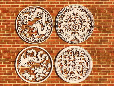 pendant ornaments decorative carving 3d model