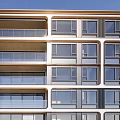 Modern Residential Building Simple Multi-storey Residence 3d model