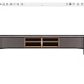 Modern Wooden TV Stand With Marble Top And Metal Accents Storage Drawers Open Shelves