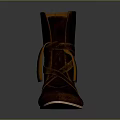 Brown Leather Boots With Lace Up Detail Mid Calf Length Light Colored Sole Classic Style