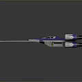 Futuristic Blue And White Spaceship With Streamlined Design And Dual Engines For Cosmic Exploration