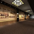 Traditional Cultural Center Interior With Golden Ceiling Patterns Calligraphy And White Sculpture
