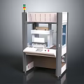 Industrial Automated Testing Device With Control Panel Transparent Window And Red Yellow Green Indicator Lights