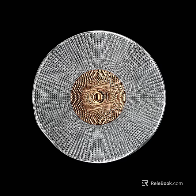 Modern Round Wall Light With Metal Mesh Silver And Gold Design For Interior Decor 3d model 
