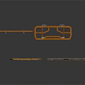 Metal Structural Frame Components In Orange And Brown With Geometric Shapes