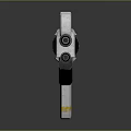 Futuristic Sci Fi Handgun Weapon With Metallic Silver White Body And Yellow Accents