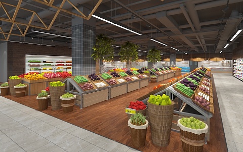 Industrial LOFT Supermarket 3d model