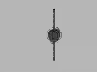 Industrial Mechanical Device With Spherical Core Support Frame And Long Rods 3d model