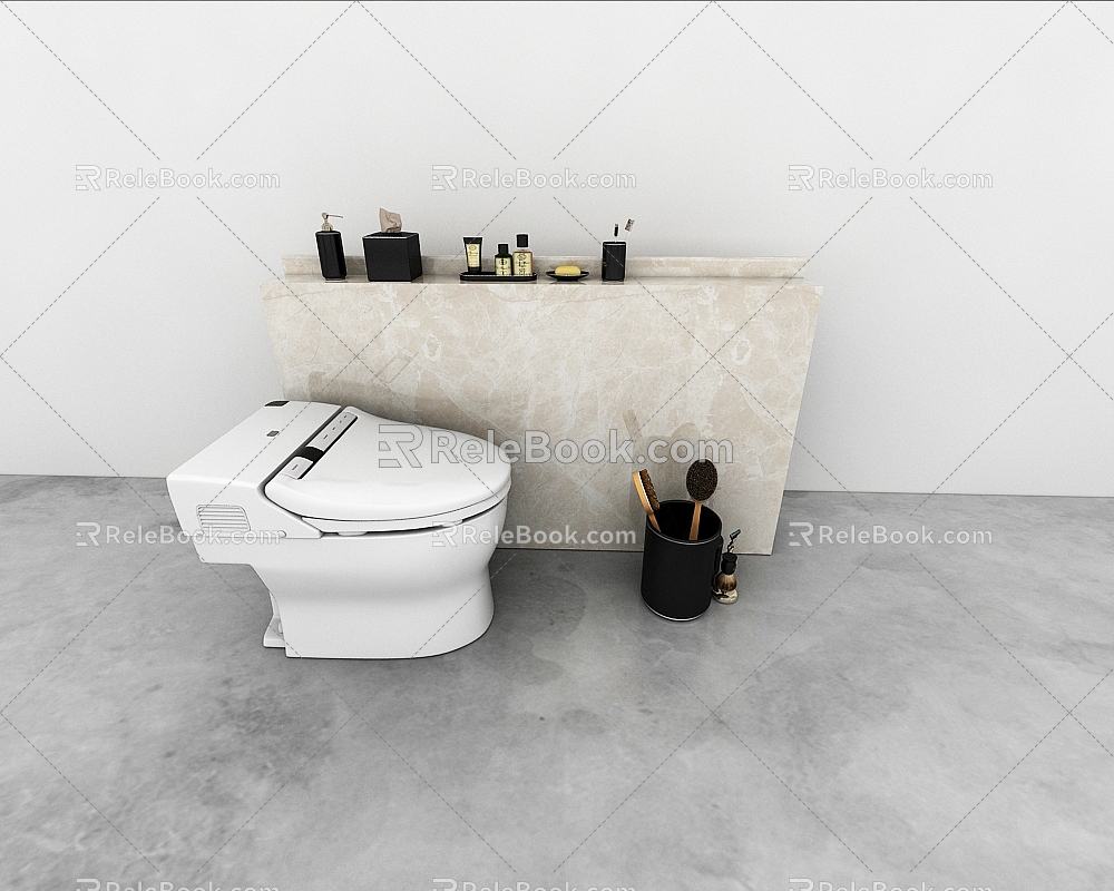 Small pieces of bathroom 3d model