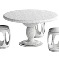 New Chinese style stone table and chair combination 3d model
