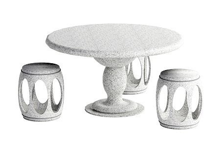 New Chinese style stone table and chair combination 3d model