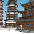 Traditional Chinese Pagodas With Multi story Design And Classic Architectural Features