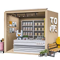 Creative Cardboard Mini Shops Display Various Retail Products With Unique Designs 3d model