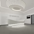 Front reception desk background wall 3d model