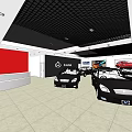 4S Dealership Modern Showroom Interior With New Cars On