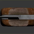 Sharp Kitchen Utility Knife With Brown Wooden Handle And Silver Metal Blade
