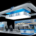 ET Modern Exhibition Booth Design With Lighting Displays Reception Desk And Backdrop