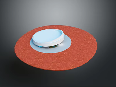 Modern Home Decor Item With Red Textured Circular Base And White Top 3d model