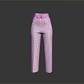 White High Waisted Trousers With Belt Detail Straight Leg Stylish Textured Fabric