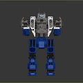 Game Movie Robot Character with Blue White Gray Mechanical Armor Limb Structure and Futuristic Design