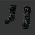Black High Top Boots With White Laces And Classic Stylish Design 3d model