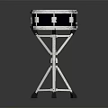 Professional Snare Drum With Metal Stand Black Shell And White Drumhead