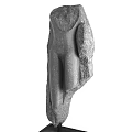 Modern Abstract Stone Hand Sculpture With Square Concrete Base And Smooth Surface 3d model