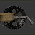 Industrial Steampunk Style Decorative Lamp With Metal Pipes Pressure Gauges Gear Base And Caged Lights