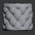 Round Gray Tufted Fabric Ottoman with Soft Cushioned Surface for Home Decor