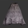 Man Displaying Purple Leopard Print Lampshade With Ruffled Bottom On Dark Surface