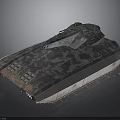 Modern Military Vehicle With Camouflage Armor And Heavy Duty Tracks Design