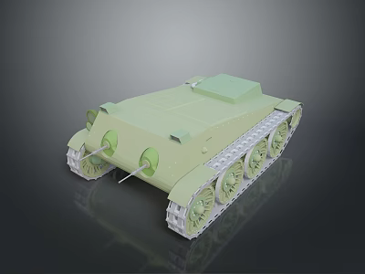 Green Tank Model With Detailed Tracks And 3D Render Design Features 3d model